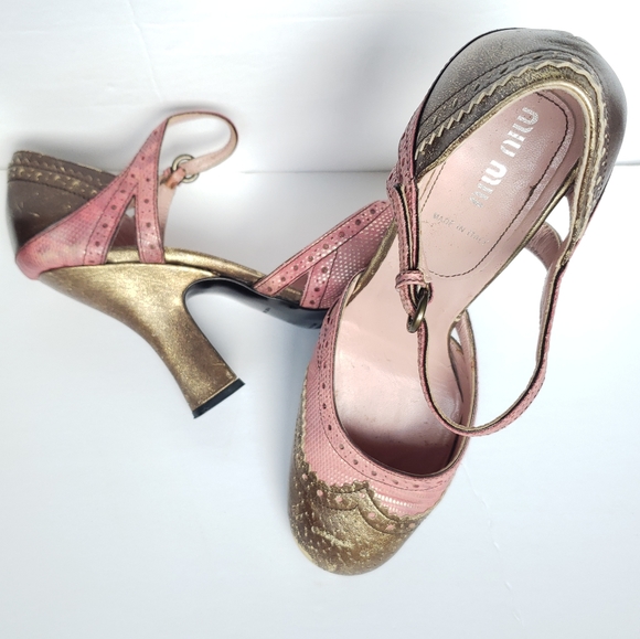 Miu Miu Shoes - MIU MIU pink & gold mary janes